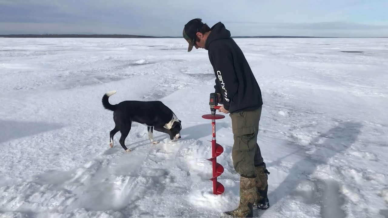 Ice Fishing on Gull Lake, Alberta with a Crew from Newfoundland