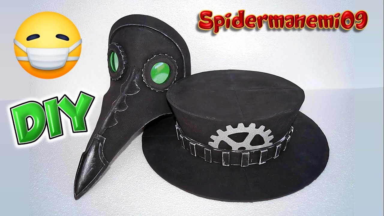 Tutorial │ Máscara 🎭 de la peste 🦨 negra ⚫ con sombrero 🎩