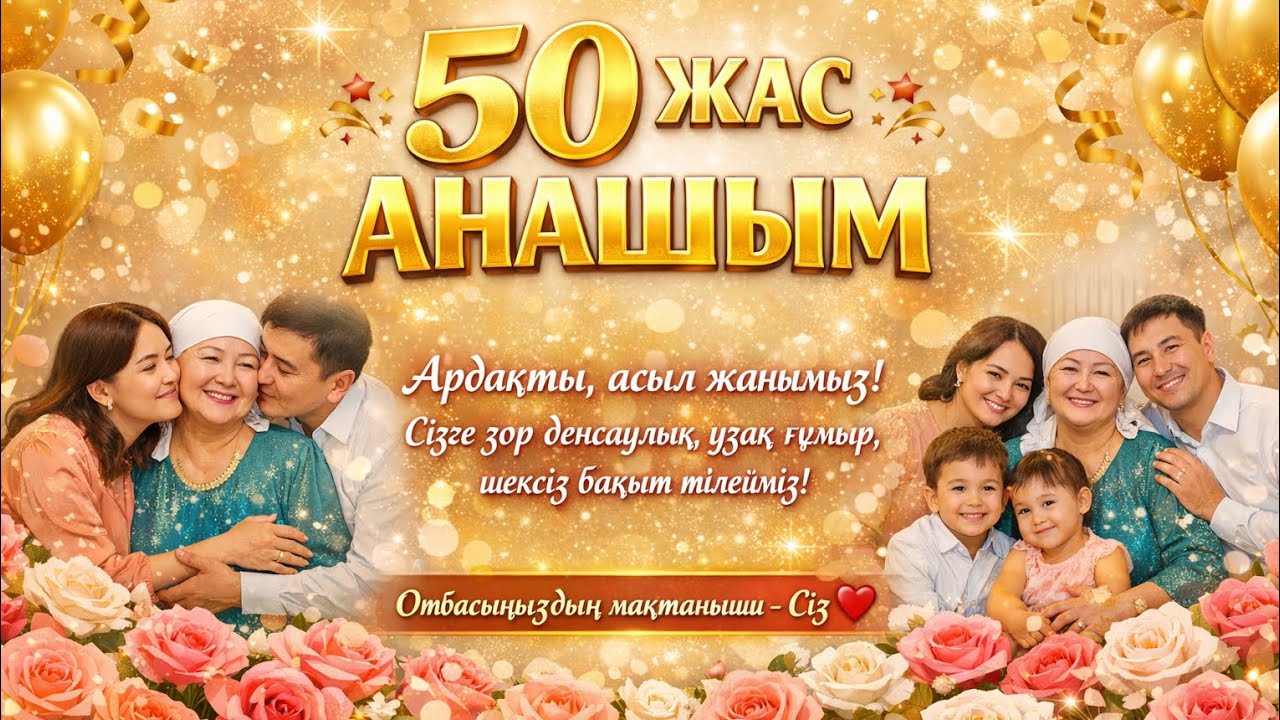 50 ЖАС АНАШЫМ ТУҒАН КҮНІҢІЗ ҚҰТТЫ БОЛСЫН! 