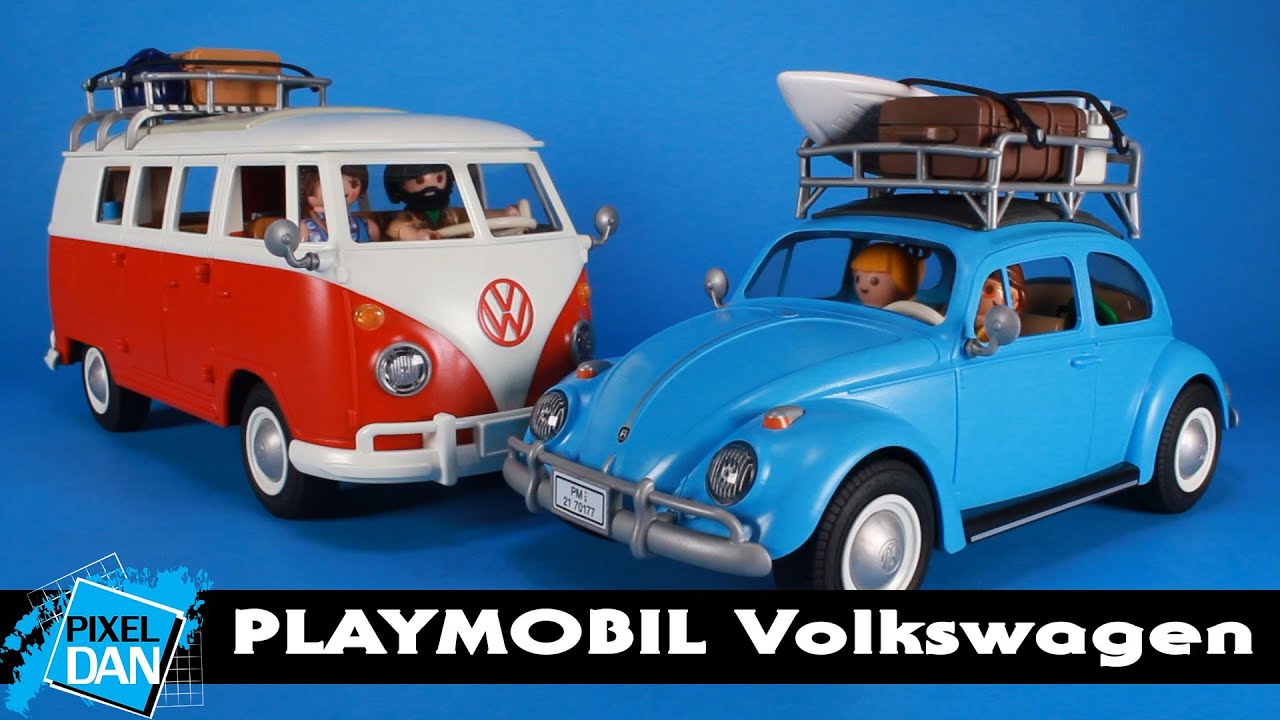 PLAYMOBIL Volkswagen Beetle & T1 Camping Bus | Classic Vehicle Playsets