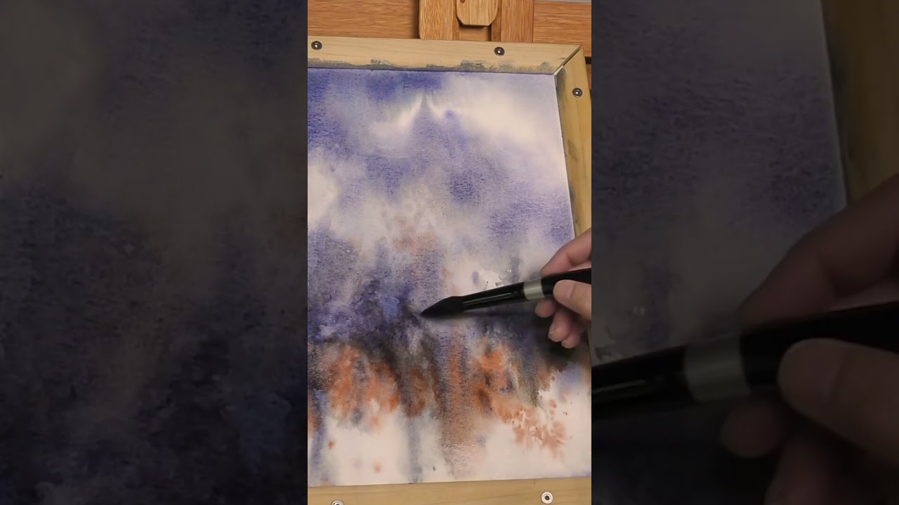 Misty Rise Mountain Spontaneous Watercolor #archespaper #watercolorlandscape