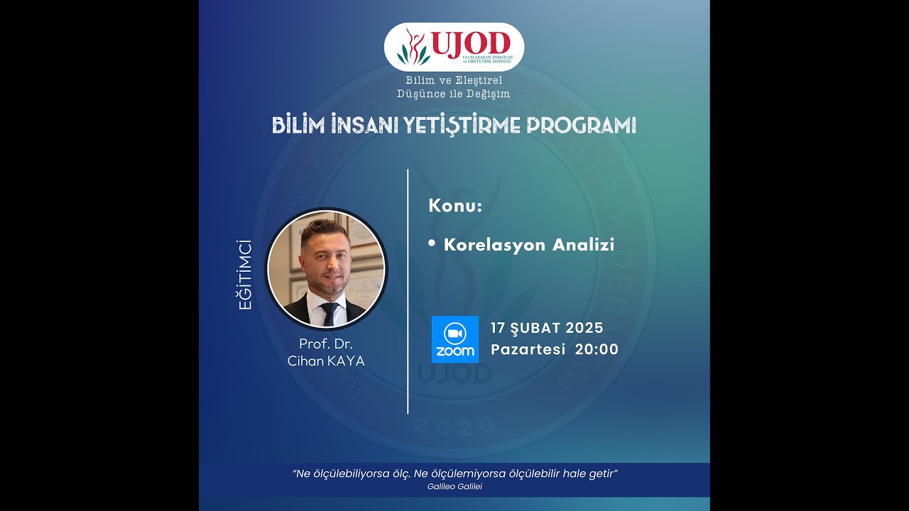 Korelasyon Analizi / Prof.Dr. Cihan Kaya