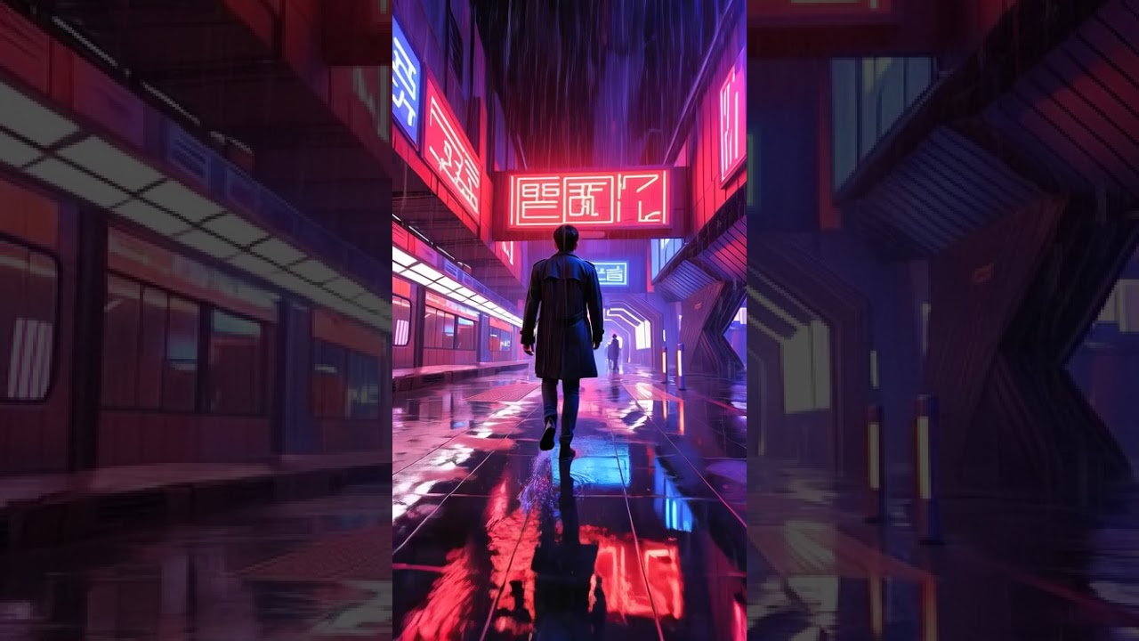 Neon Subway Rain 🌧️ Cyberpunk Night Walk (Relaxing Anime Vibes) #rain