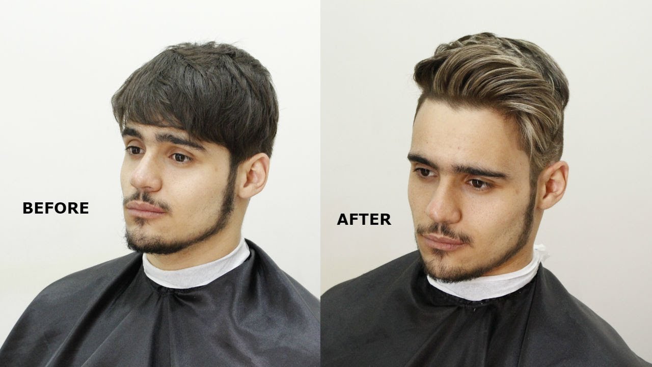 Men's Blonde Highlights and Haircut