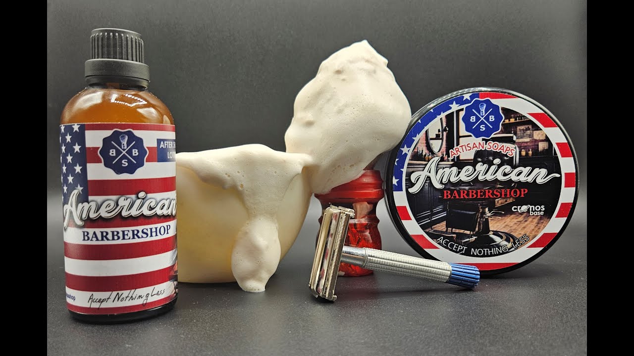 BBS "American Barbershop" Shave Soap & Splash / 1957 Gillette Blue Tip Super Speed.