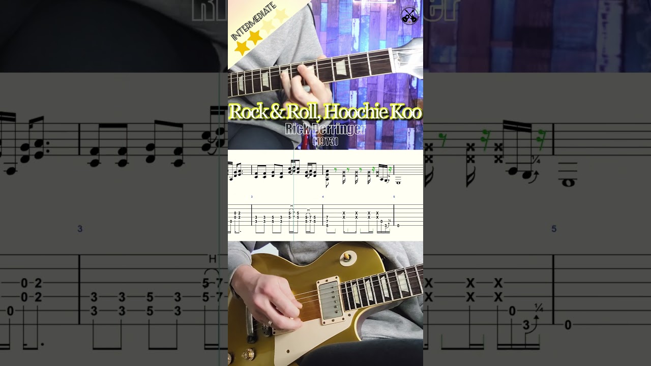 Rock & Roll, Hoochie Koo -Rick Derringer- guitar riff(+TAB) @luka_r_guitarist