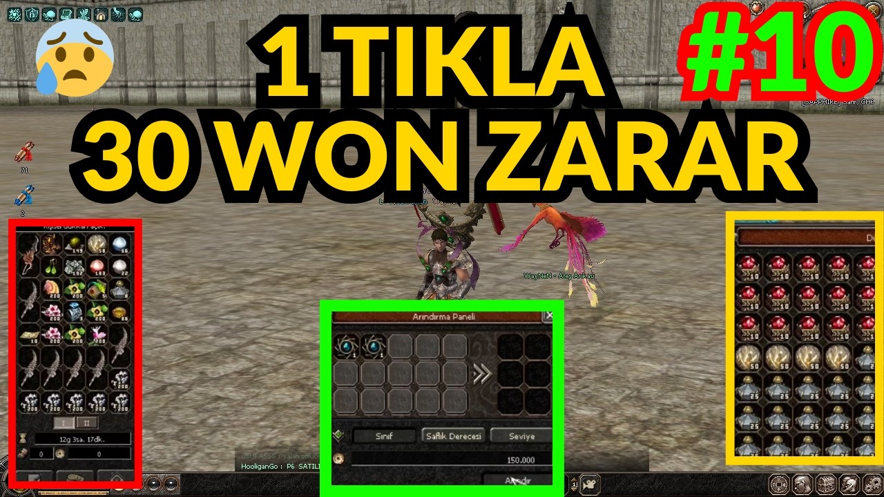 Metin2 TR Safir Al Sat Ticareti! 1 Tıkla 30 Won Zarar 😱 Sonradan + Basarak 100 Won KÂR!