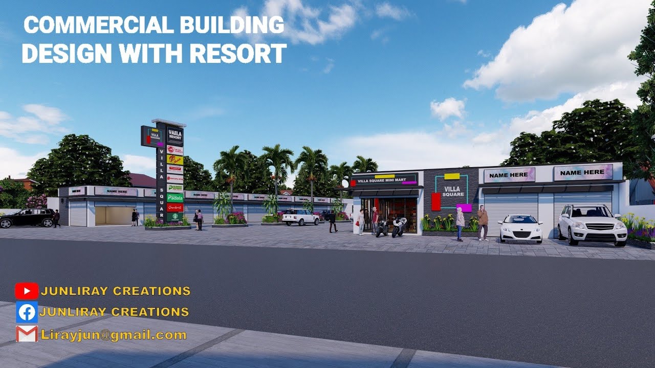 COMMERCIAL BUILDING WITH RESORT DESIGN IDEA | BY : junliray creations