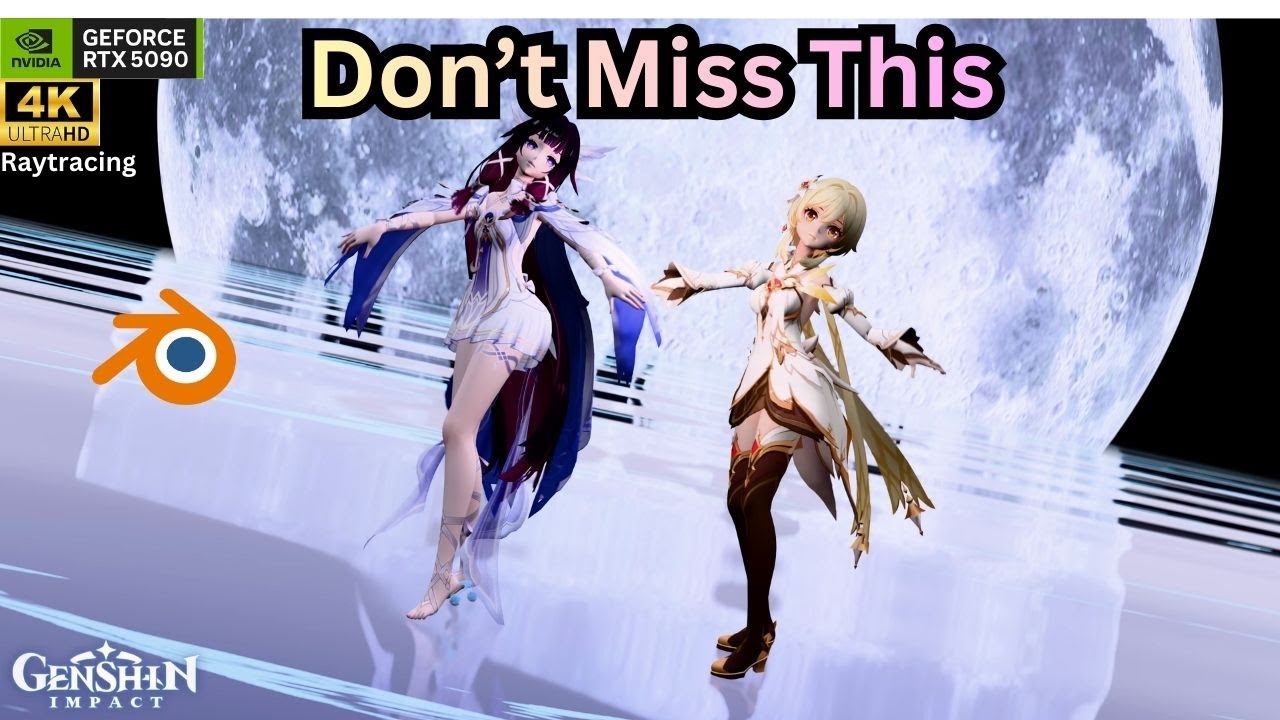 Genshin Impact MMD 4K | Columbina & Pyro Lumine Dance『V』(Blender 5.0)