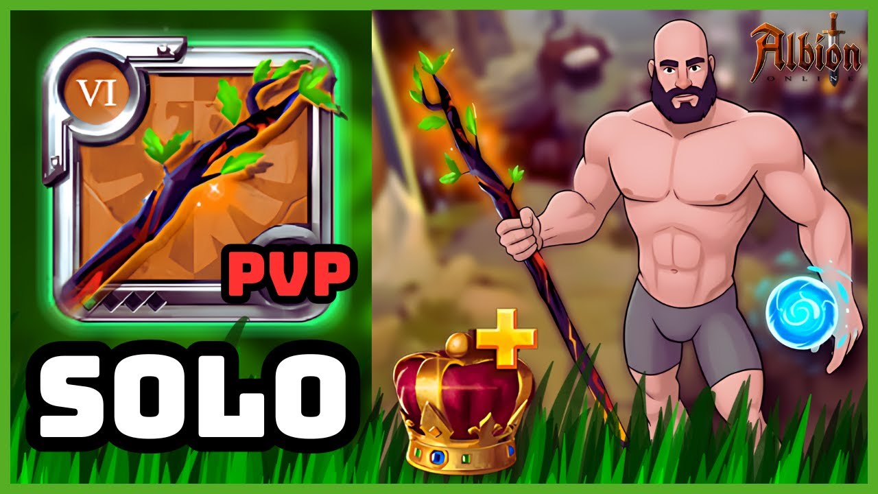 SOLO PVP INSANO de CAJADO NATURE nas BRUMAS | ALBION ONLINE GUIA BUILD ( Psycopataa na área )