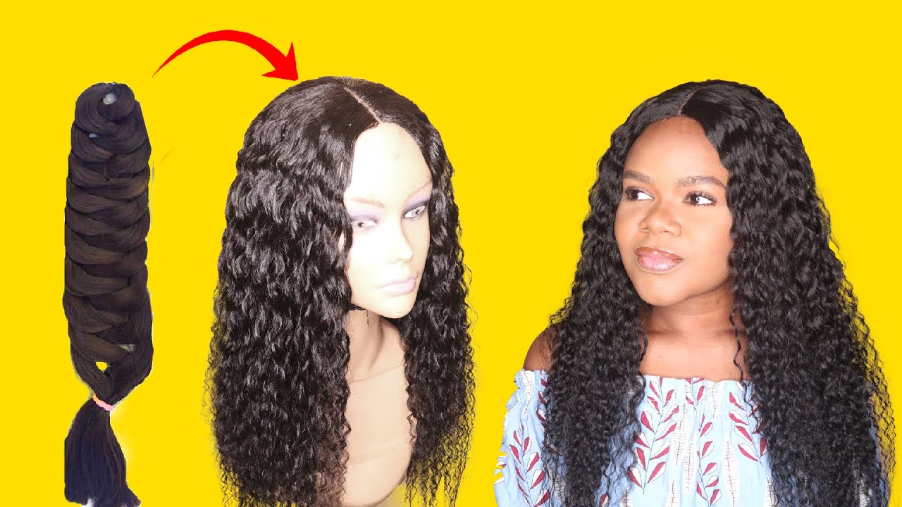 DIY Curly Crochet Wig Using Expression Braid Extension - How To Curl Braid Extension