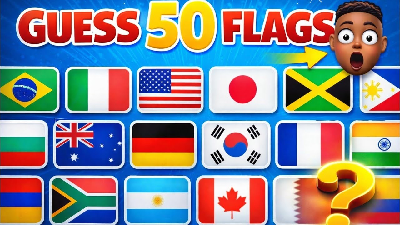 Угадайте 50 флагов стран 🌍 | Сможете ли вы набрать 50/50 очков?