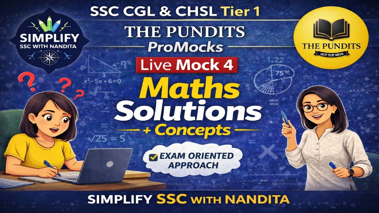 The Pundits Live mock 4 Maths solutions with concepts | SSC CGL CHSL 2026 @ThePundits_Official