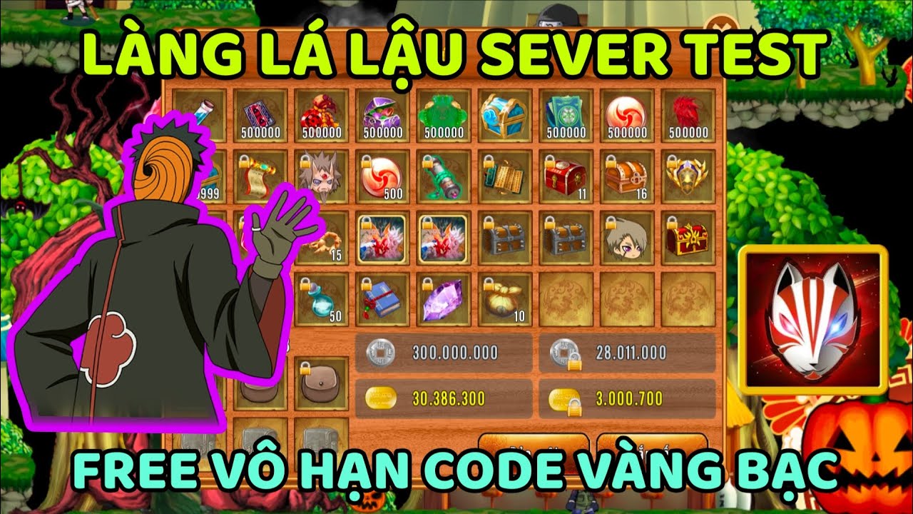 Làng Lá Lậu Sever Test - Free 100m Coin Nhiều Code Vô Ngọc Vàng Đồ Hiếm Cực Ngon Chơi Cực Hay 