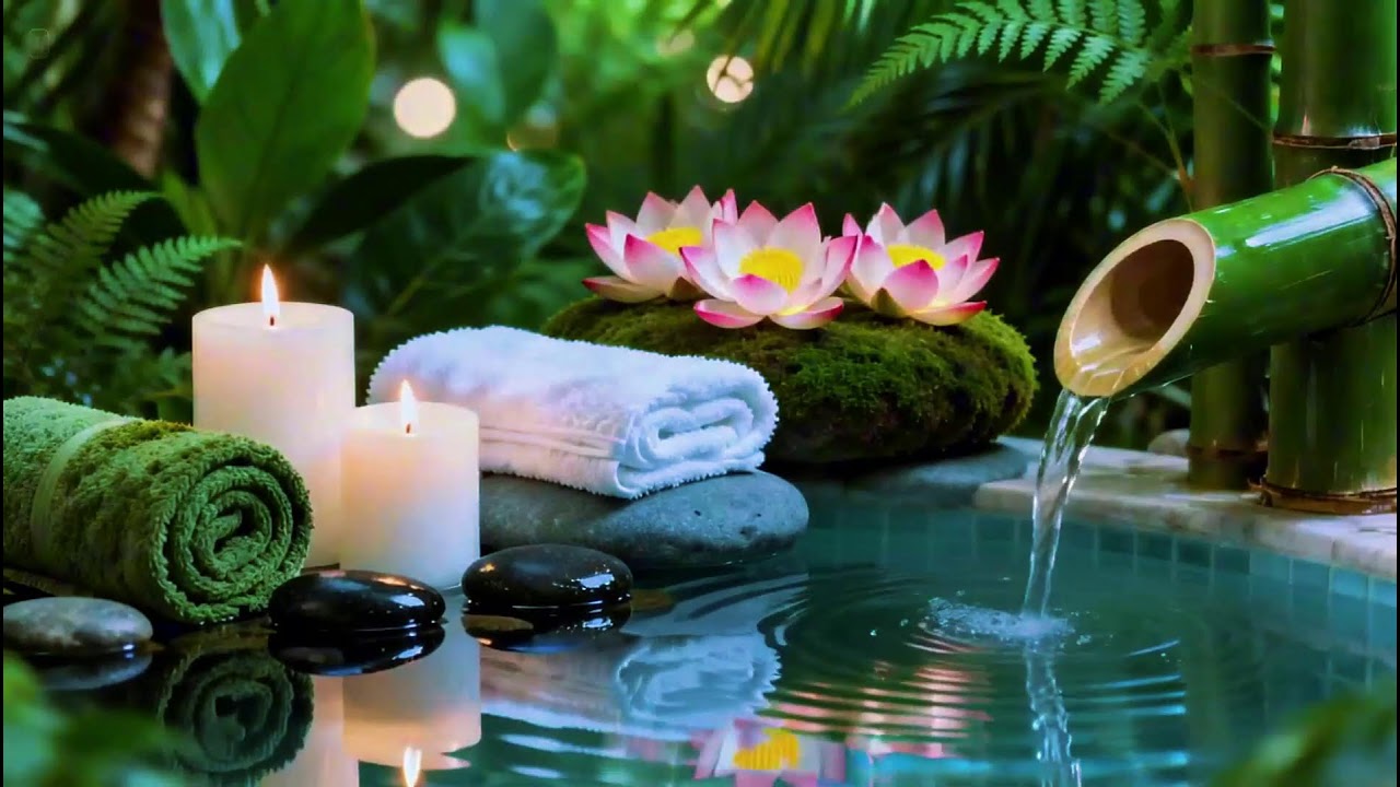 Relaxing Sleep Music with Bamboo Water Sound🌿Relaxing Sleep, Study & Calming Deep Relaxation,Yoga