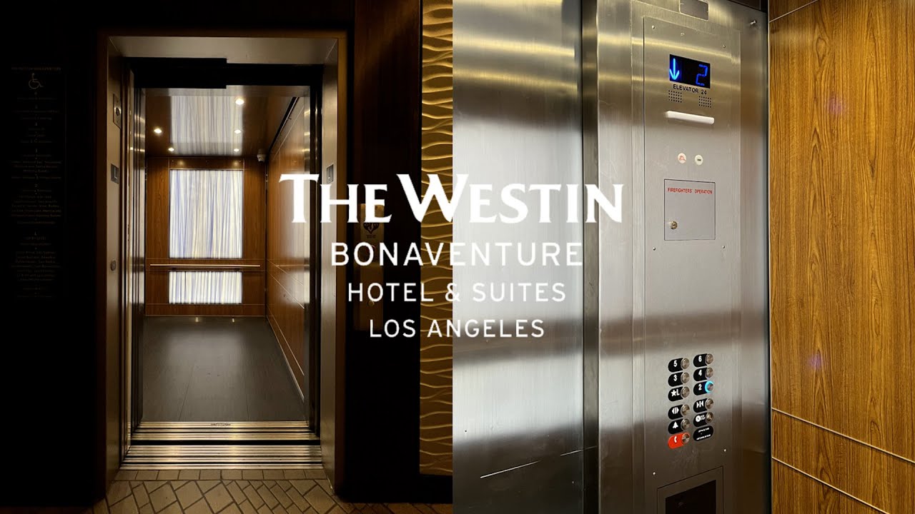 Лифт OTIS Traction Lobby Elevator - отель Westin Bonaventure - Лос-Анджелес, Калифорния