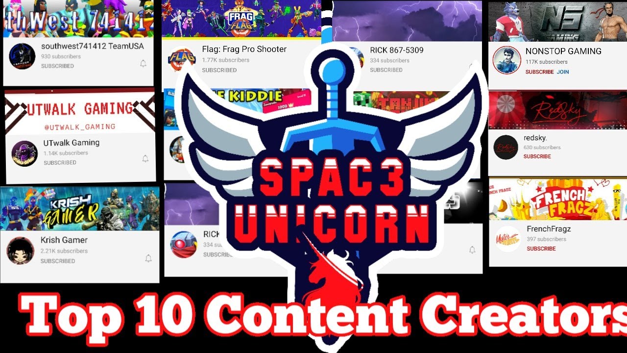 Top 10 Frag Content Creator in #FRAG Pro Shooter