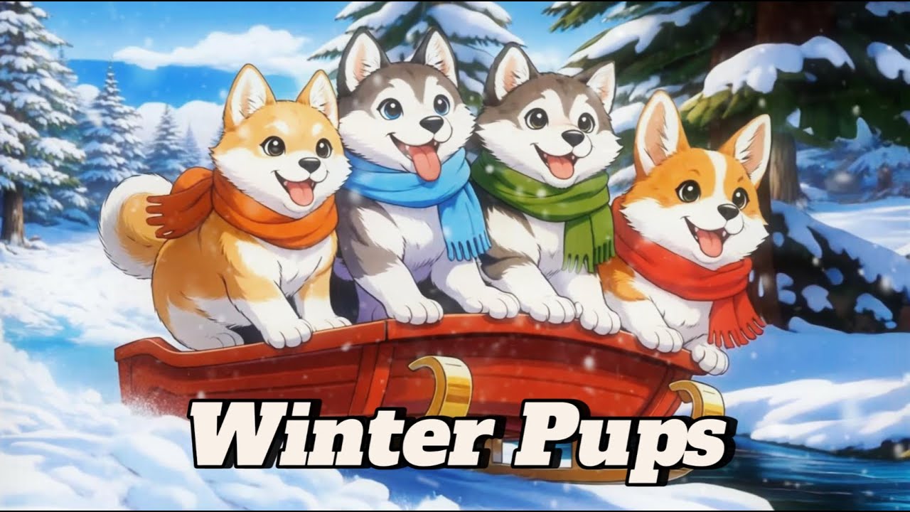 Winter Pups 🌙 Cozy Winter Lofi for Relaxation, Study & Family Calm