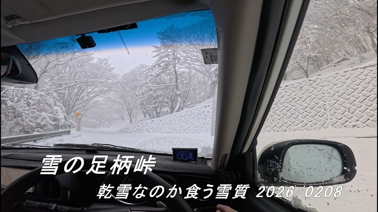 警報中の足柄峠（珍しく乾雪）　2026/0208