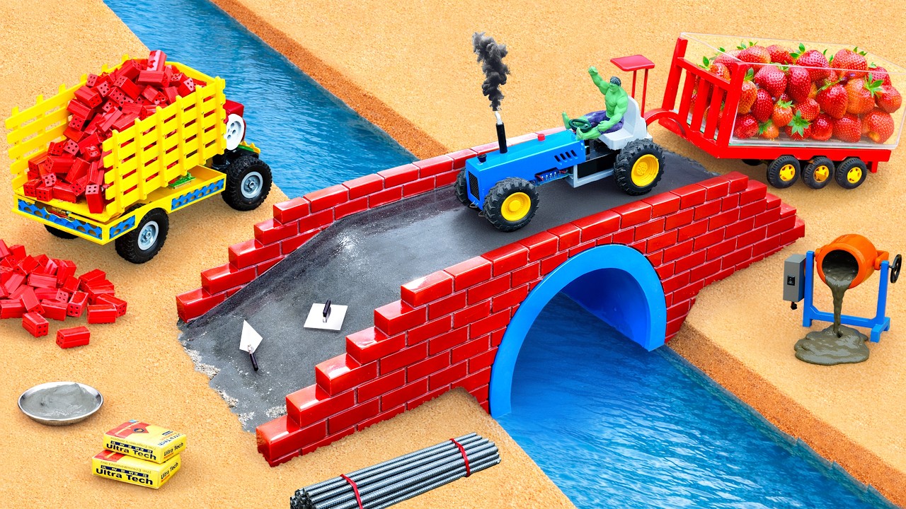 DIY Mini Tractor Bridge Construction & Collapse | Underground Water Storage Project@DIYMachinery