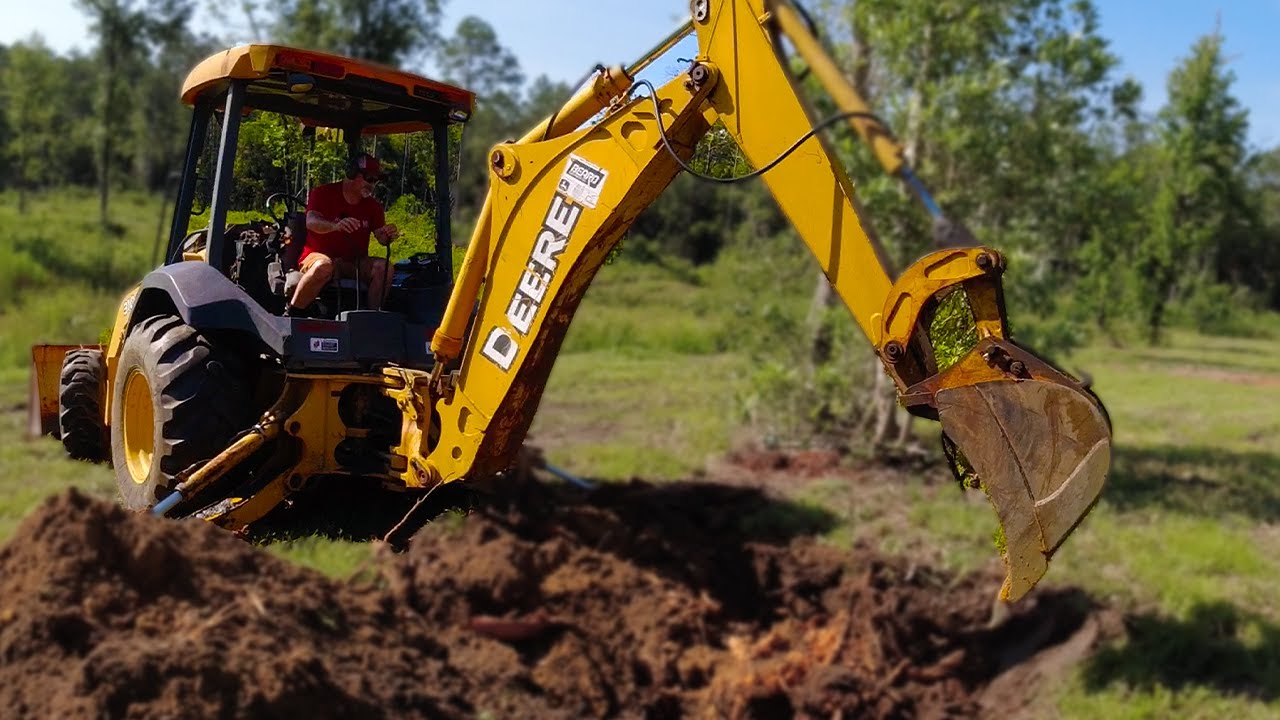 I dig up HUGE Stump FAST with the abandoned digger!