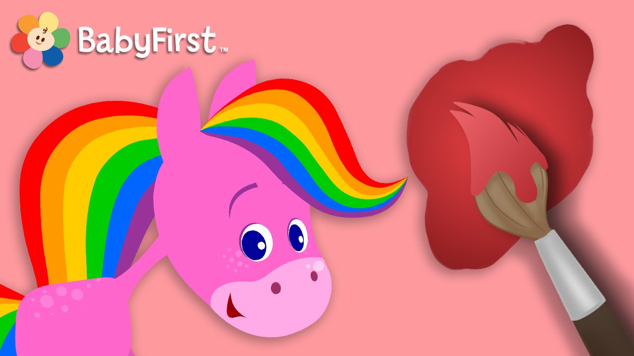The Color Red | Coloring and Music | Rainbow Horse | BabyFirst