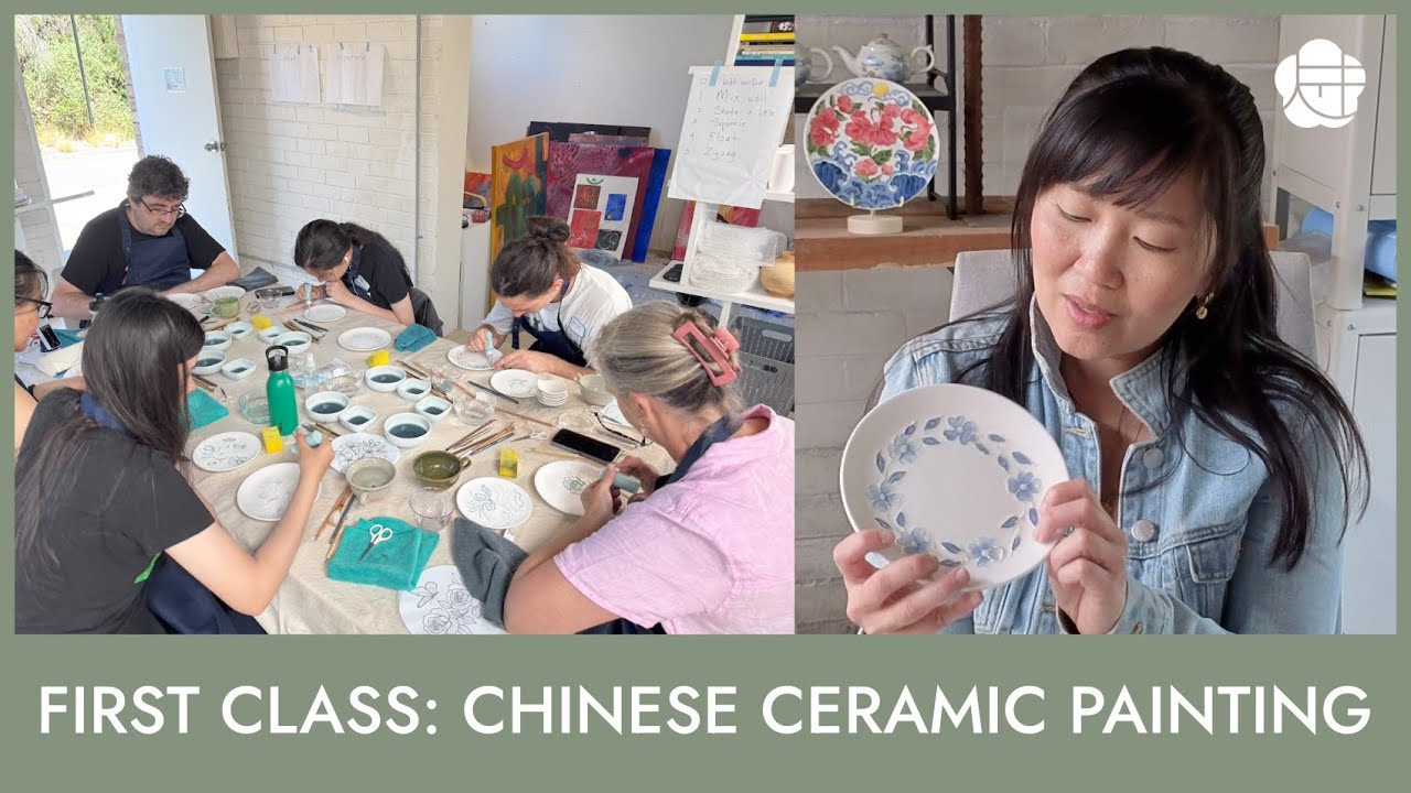 Teaching Chinese Ceramic Painting: Our First Class (Fa Hua Cai & Qing Hua)