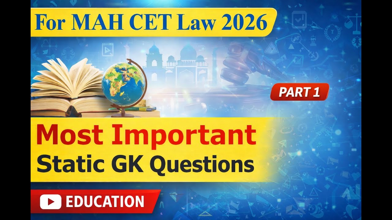 Static GK for MAH CET Law 2026 | Must-Do Questions (Part 1) #mhcetlaw #cet #cet2026