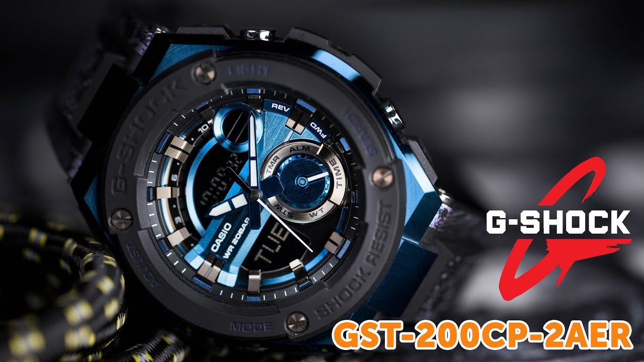 Jam Tangan G-Shock GST-200CP-2AER Digital Analog Dial Camouflage Resin Strap