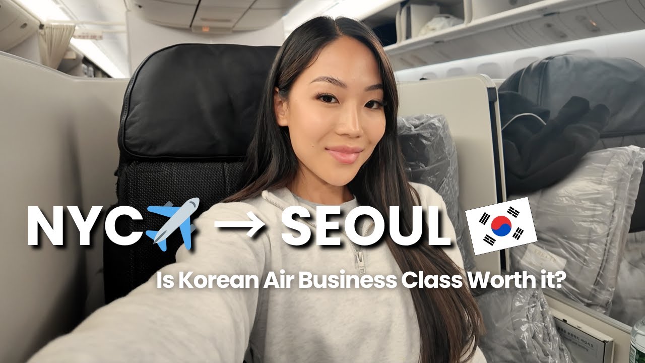 Korean Air Business Class NYC to Seoul | What I packed for a month in Asia