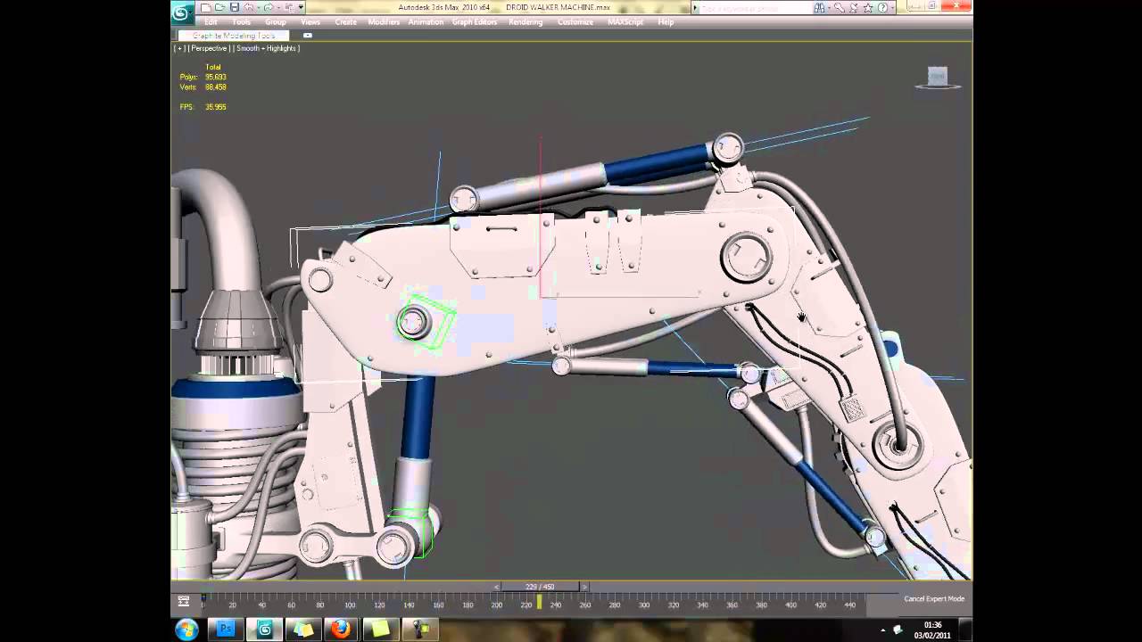 3d robot rig 3 wip
