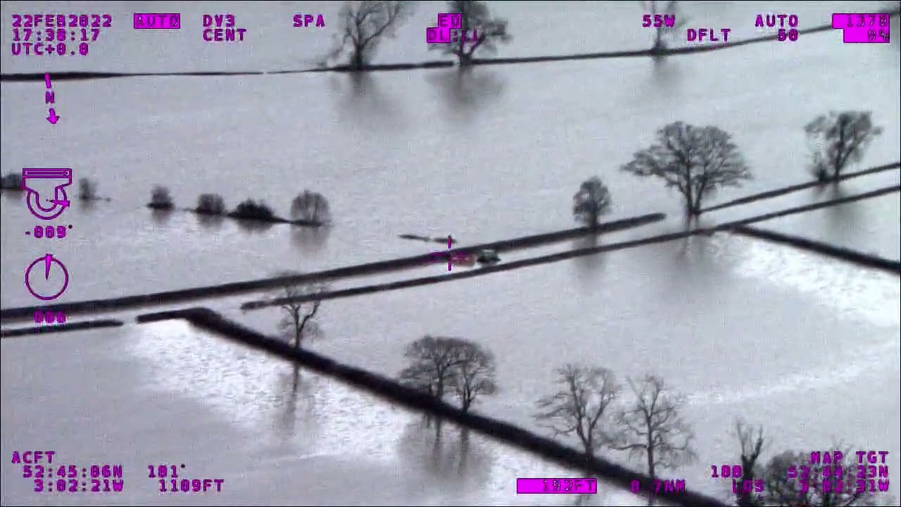 Man rescued after spending 10 hours trapped in tractor by floodwater