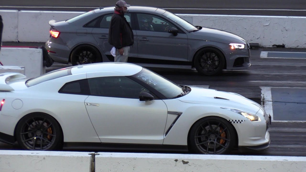 2018 Audi RS3 vs GTR - 1/4 mile race