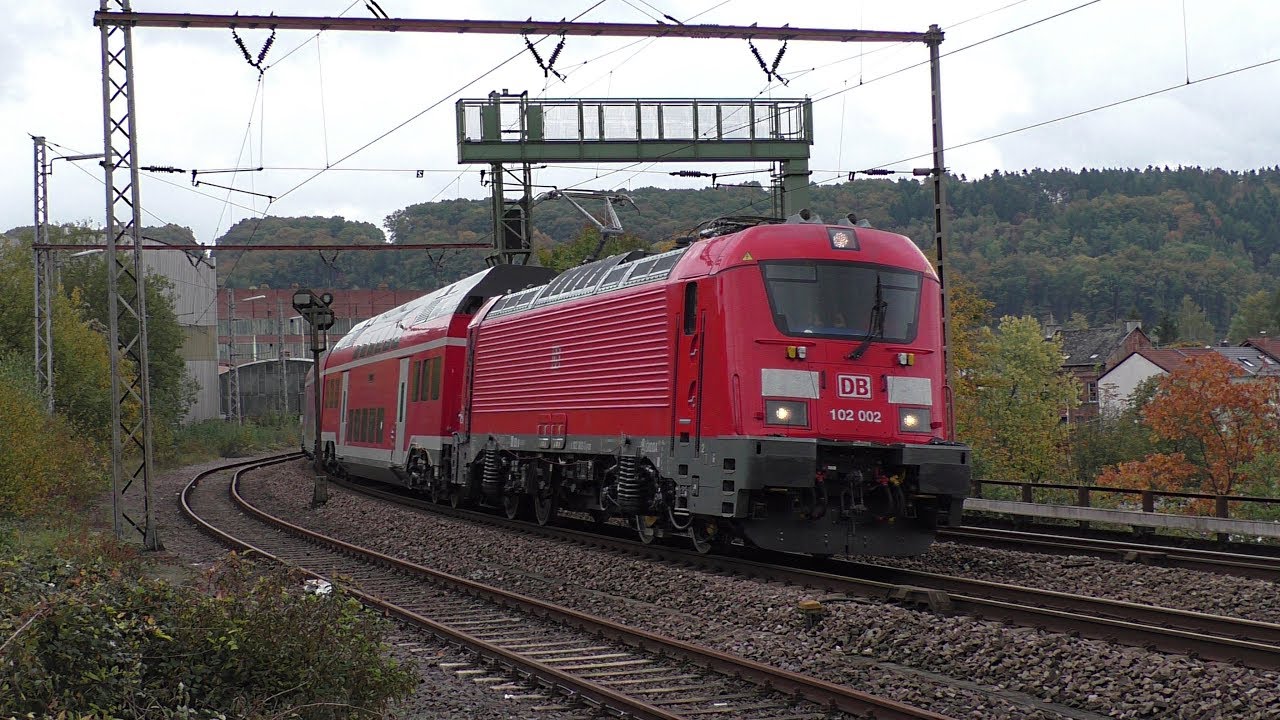 Testfahrten mit Baureihe 102 und Skoda Dostos auf der Saarstrecke in Mettlach