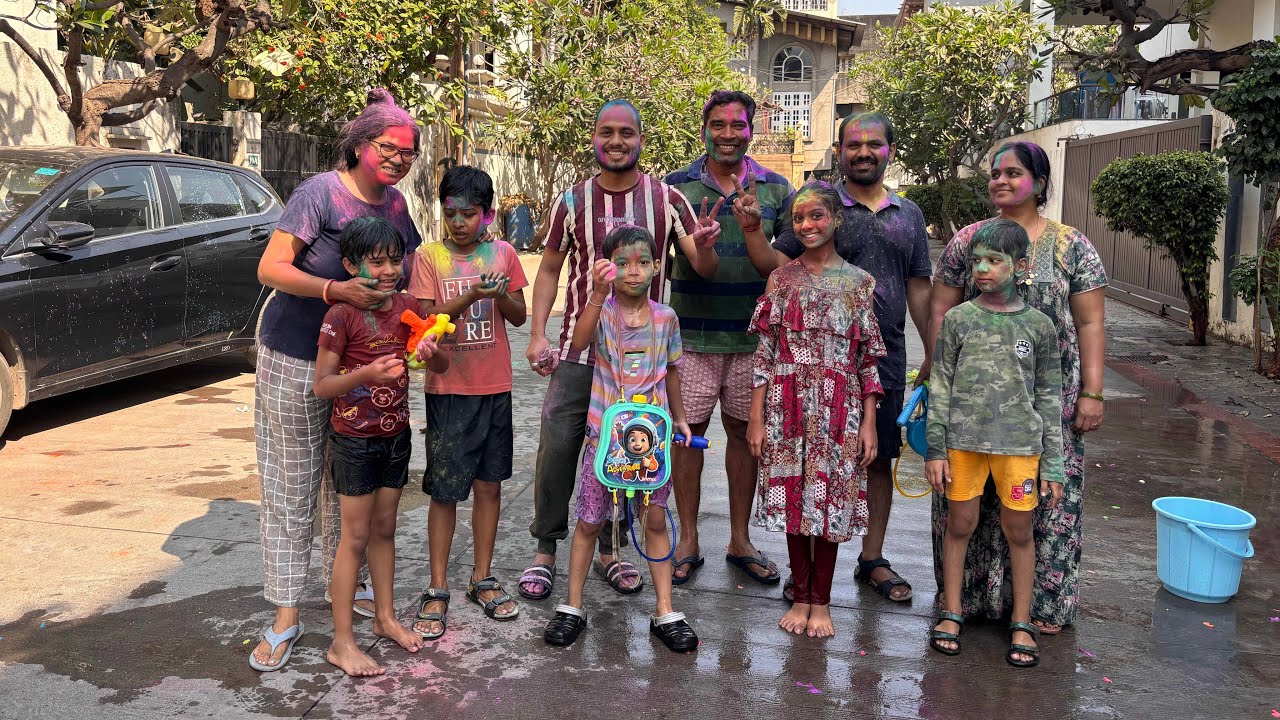 Holi with Neighbors & Family ❤️ | Kids Enjoyed a Lot 🌈 Holi Vlog #holispecial #dailyvlog 