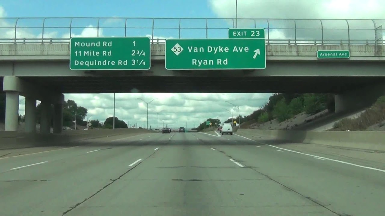 Michigan - Interstate 696 West - Mile Marker 28 to 20