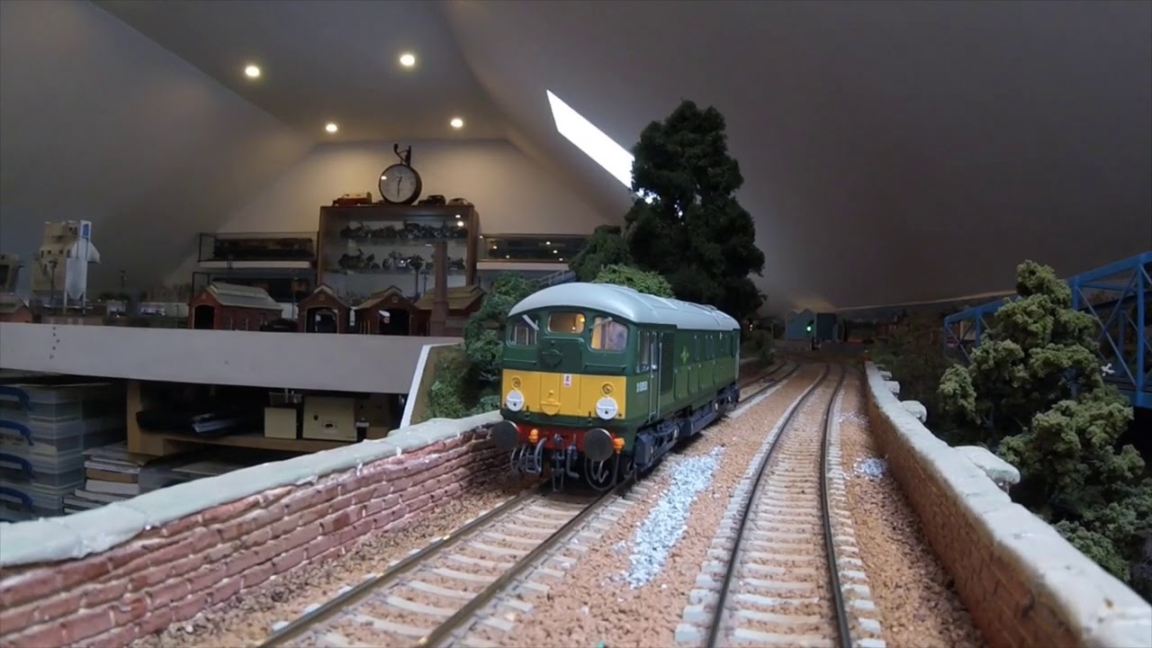Large 40ft loft layout OO gauge model railway Hatton class 66 & Sutton class 24