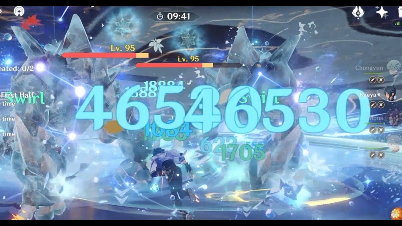 Kaeya with Mona and Chongyun | Spiral Abyss Floor 12 (v1.6) both halves 9/9 stars no dmg cards