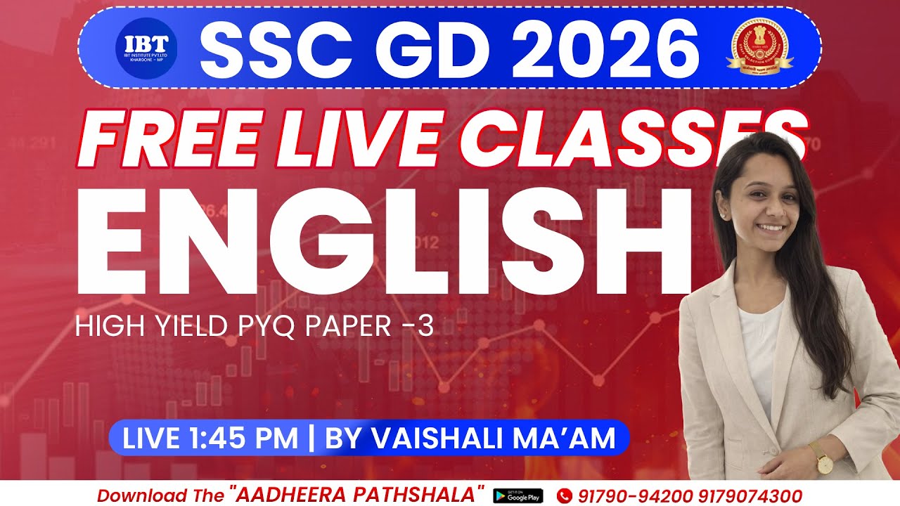HIGH YIELD PYQ PAPER -3  |ENGLISH |SSC - GD Foundation Batch 2026
