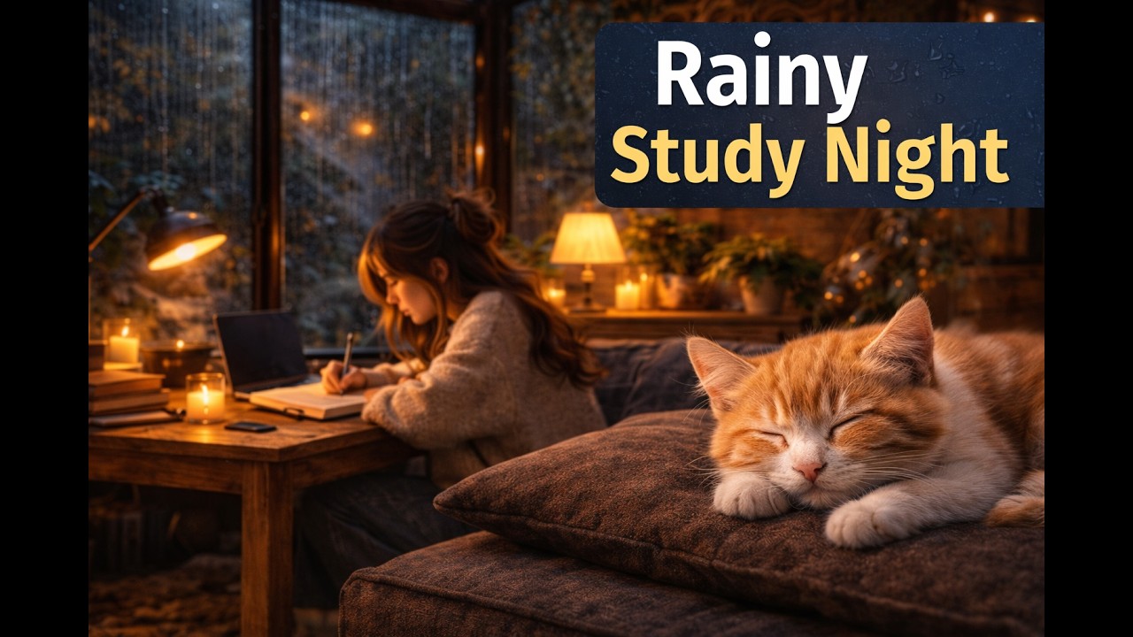 Cozy Night Study Stream 🌧️ | Relaxing Rain Sounds