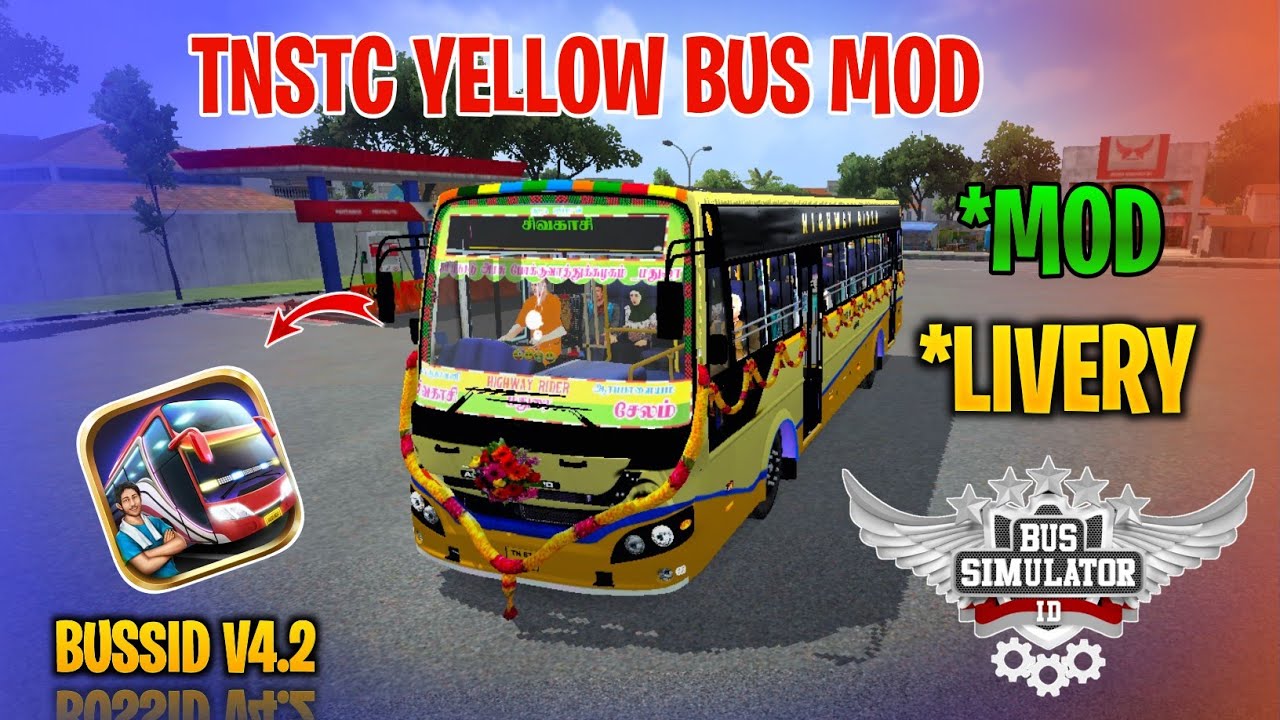 New Tnstc Yellow Bus Mod Tamil | Bus Simulator Indonesia | Tnstc Yellow Bus Mod In Bussid #tnstc