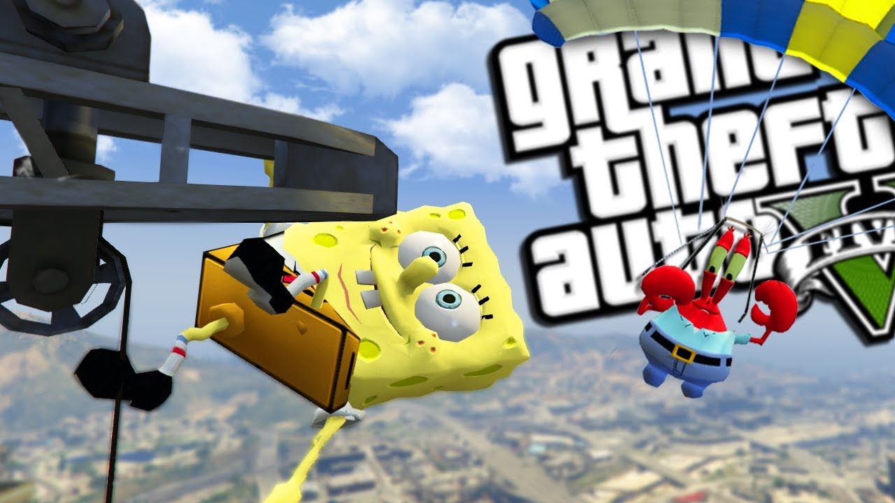 SPONGEBOB VS MR KRABS MOD (GTA 5 PC Mods Gameplay)
