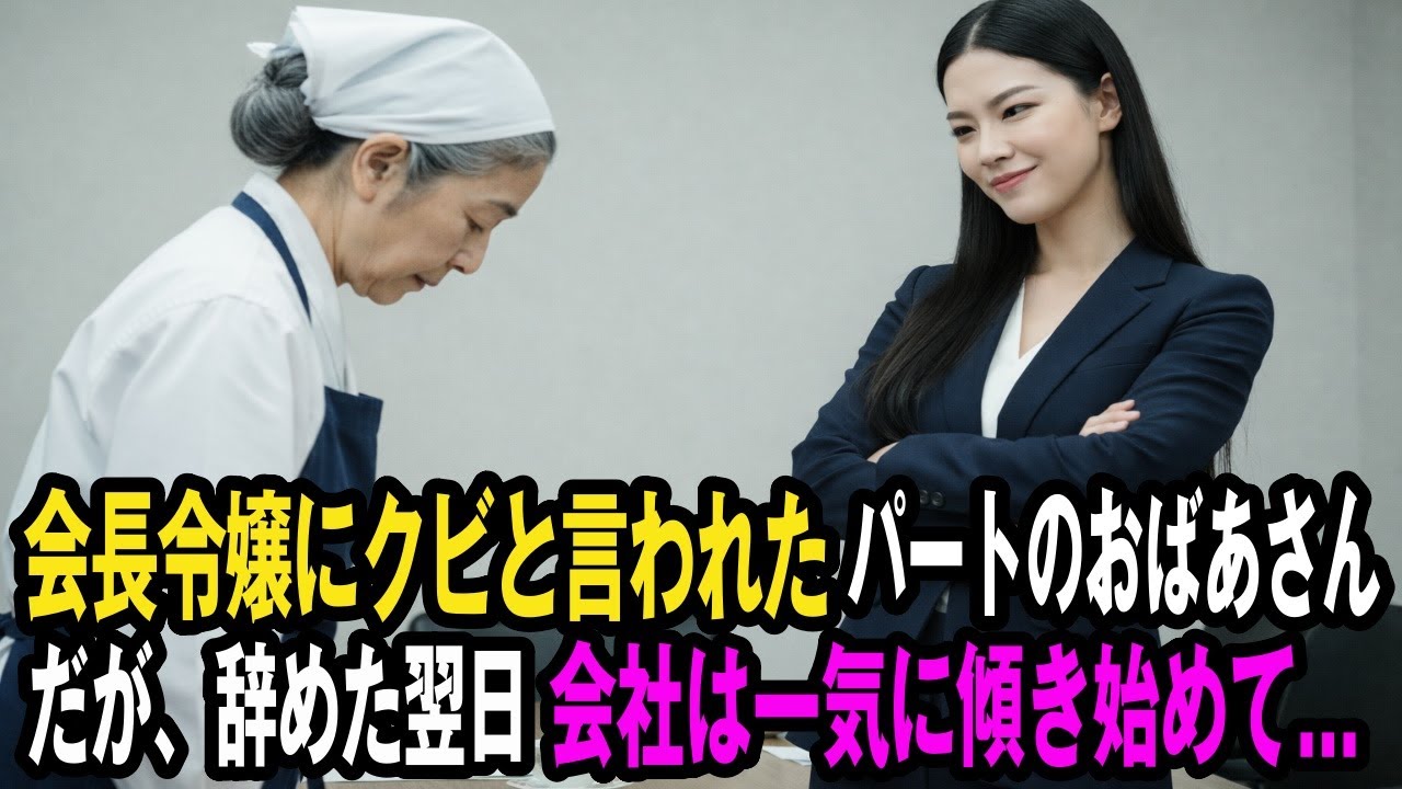 会長令嬢にクビと言われたおばあさん。だが、辞めた翌日、会社は一気に傾き始めて...