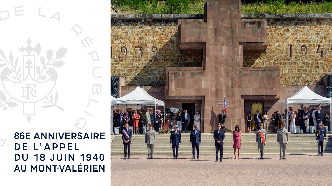 86e anniversaire de l'appel du 18 juin 1940 au Mont-Val&eacute;rien.