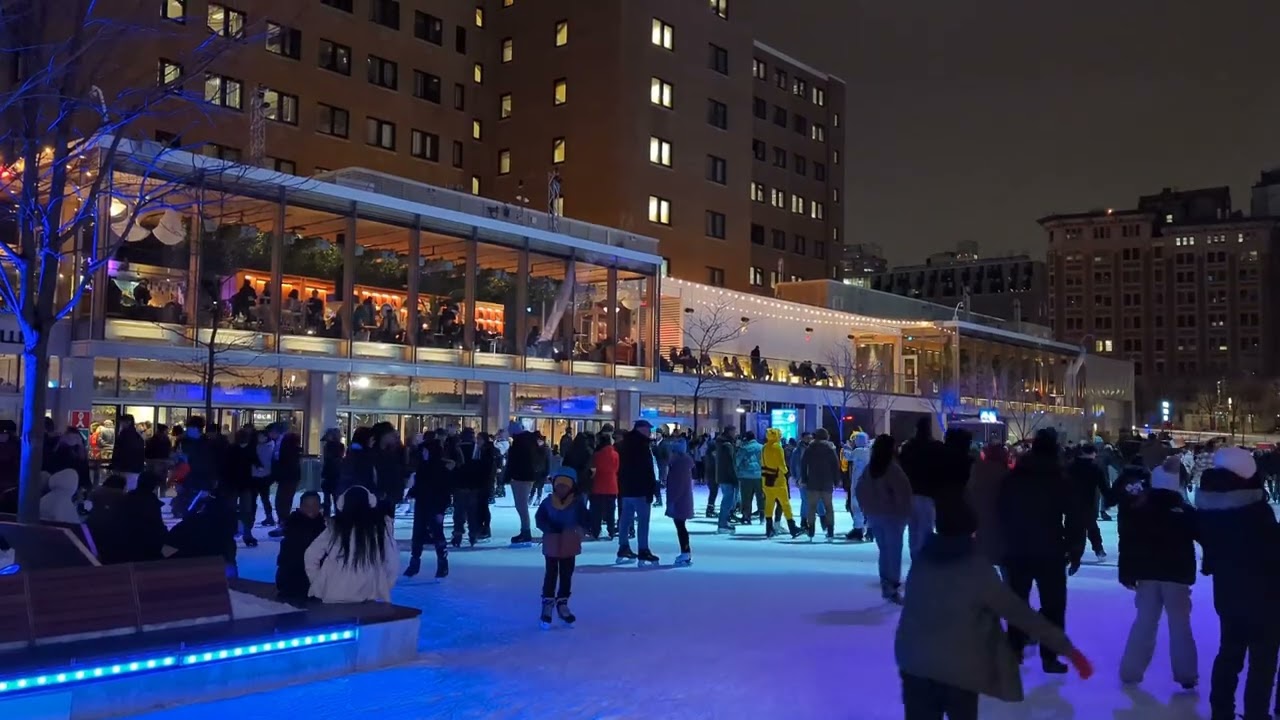 Winter Outdoor skating - Place Des Arts, Montreal, Canada