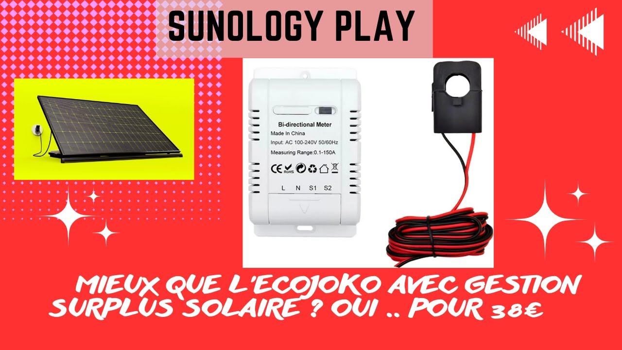 Sunology Play : 38€ ,Compteur D'énergie Intelligent avec Pince Capteur pour gestion Surplus Solaire