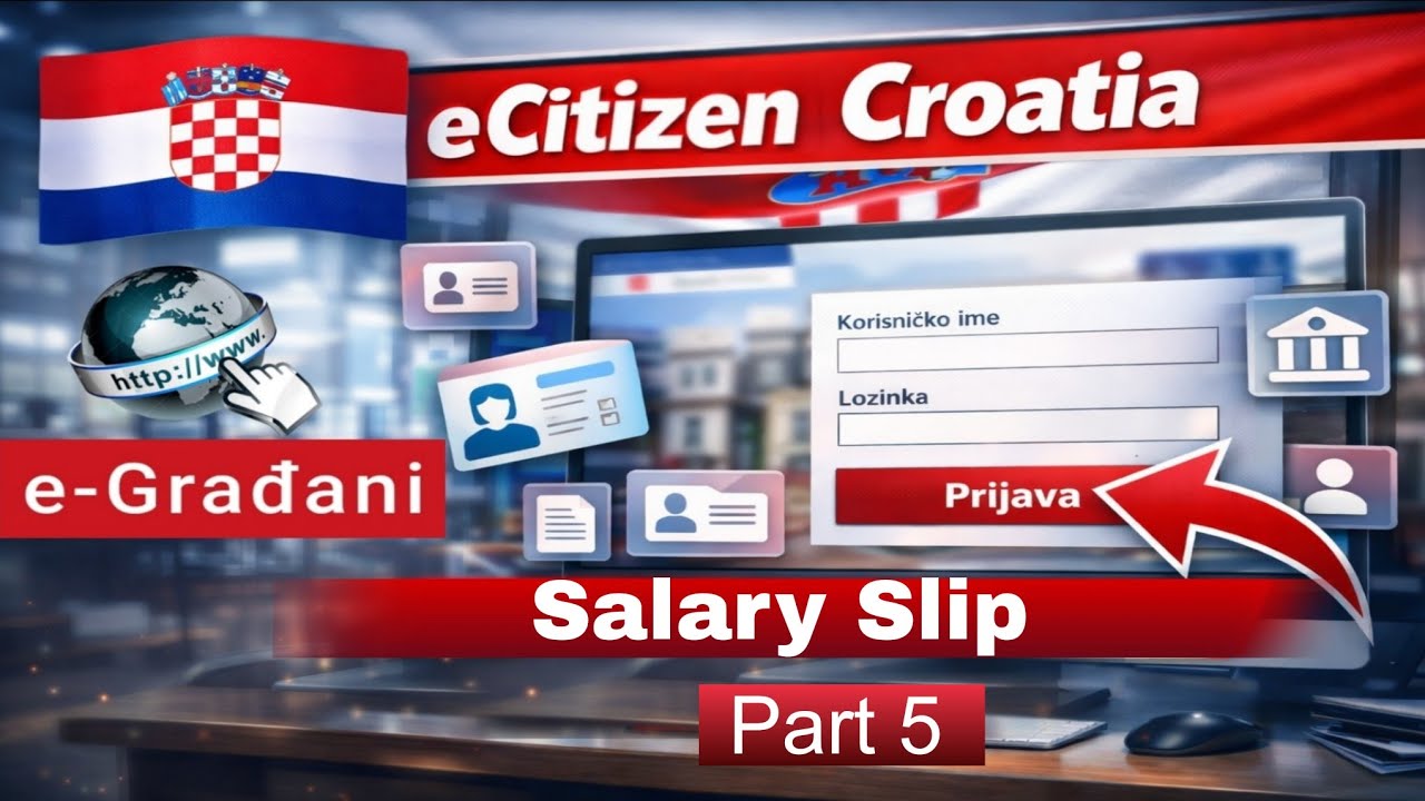 Croatia e-Citizen | Salary Slip | Tax Porezna |  Part 5 | Salary slip Download | e-Građani | English