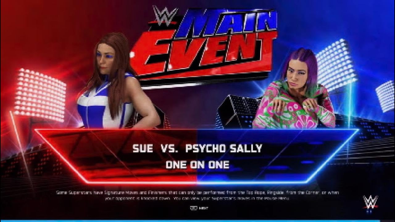 WWE Main Event| Sue vs Psycho Sally WWE2K25