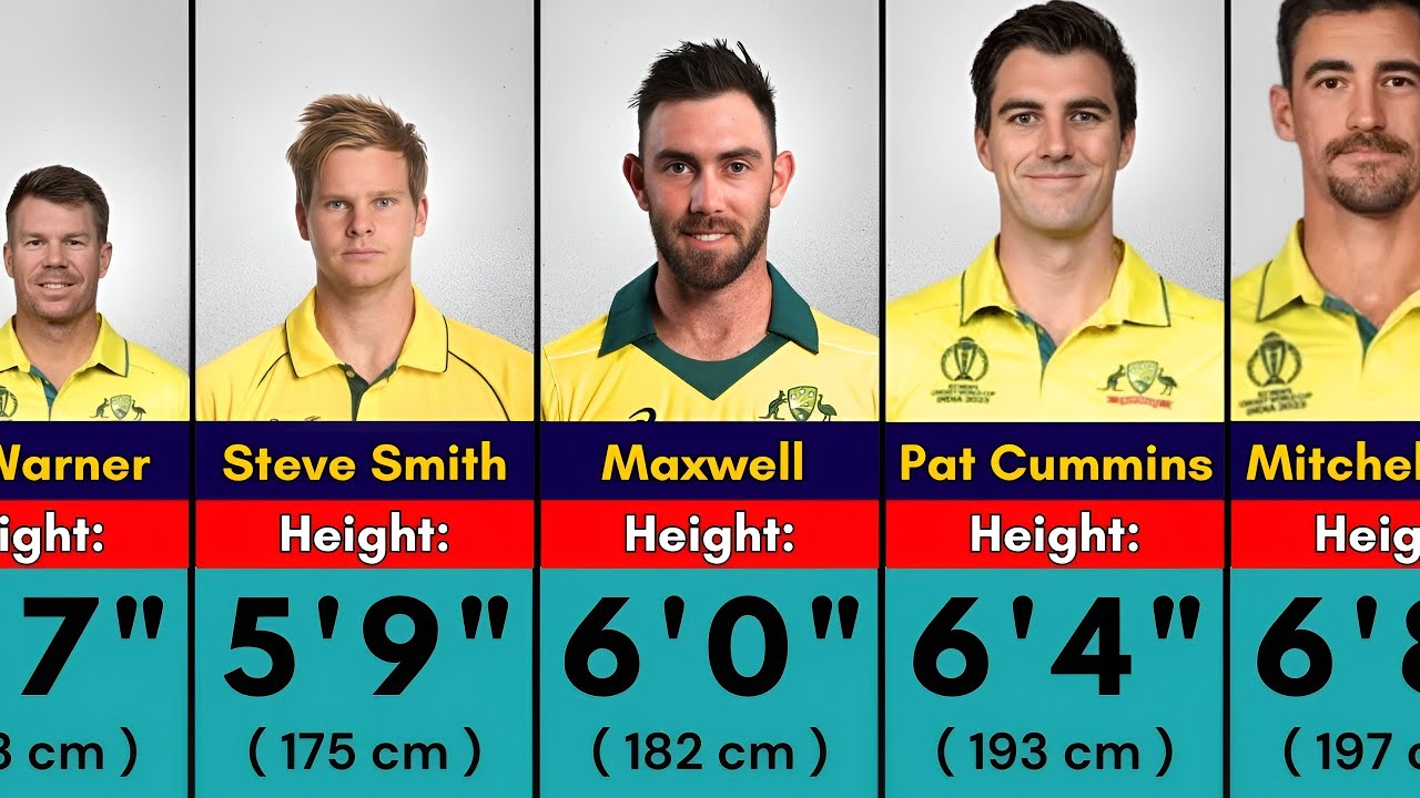 Shocking HEIGHTS Of Famous Australian Cricketers - Shortest To Tallest