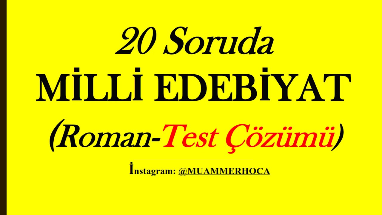 20 Soruda Milli Edebiyat Roman 2 (40 Günde Baştan Sona AYT/KPSS EDEBİYAT)